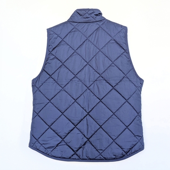 J. Crew Quilted Puffer Vest Zip Front Snap Pockets Indigo Blue - M - Picture 4 of 14